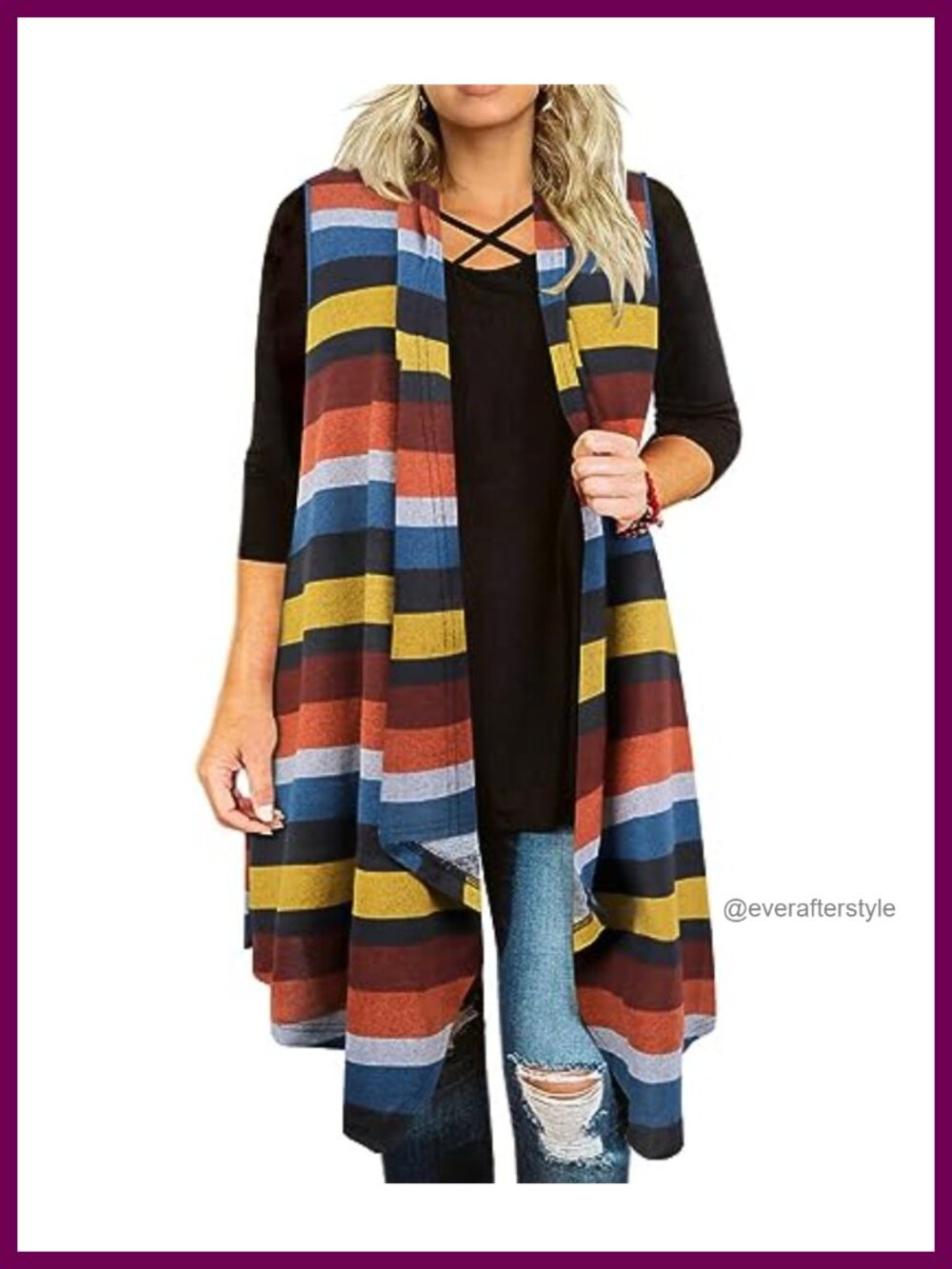 Plus Size Open Front Long Cardigan with Pockets Lightweight Loose Fit